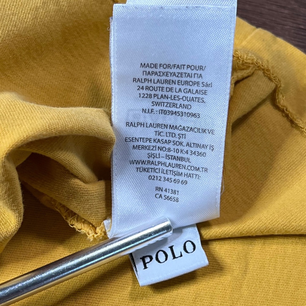 Retro Polo Ralph Lauren Classic Fit Jersey Pocket T-shirt Yellow Large L - Picture 3 of 9